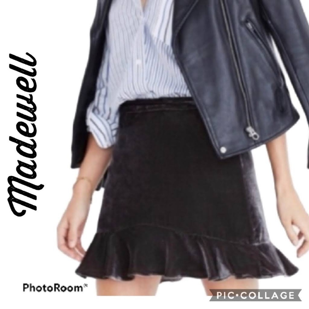 Brown velvet madewell skirt size 4
